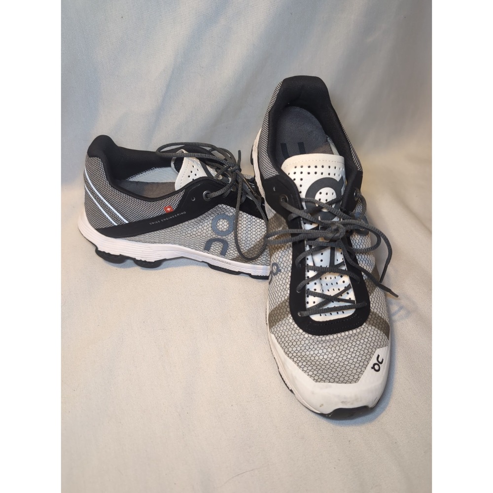 On Cloudrush Swiss Running Shoes Women's Size 10 Black & White